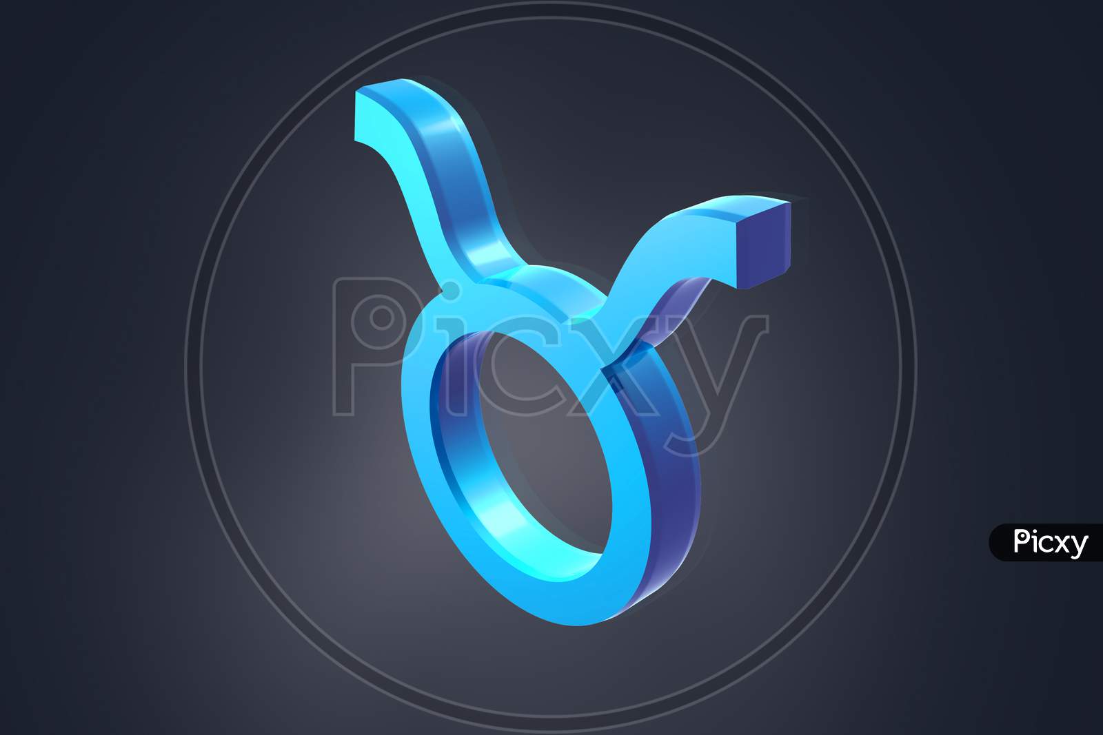 Highly 3D  Rendering Zodiac Symbol In Color Background