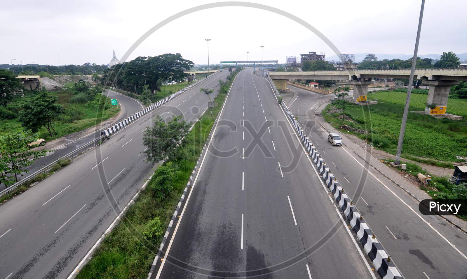 A Deserted Road is pictured Following The Assam Government's Decision To Impose Total Lockdown To Curb The Spread Of Novel Coronavirus, In Guwahati on June 29, 2020.