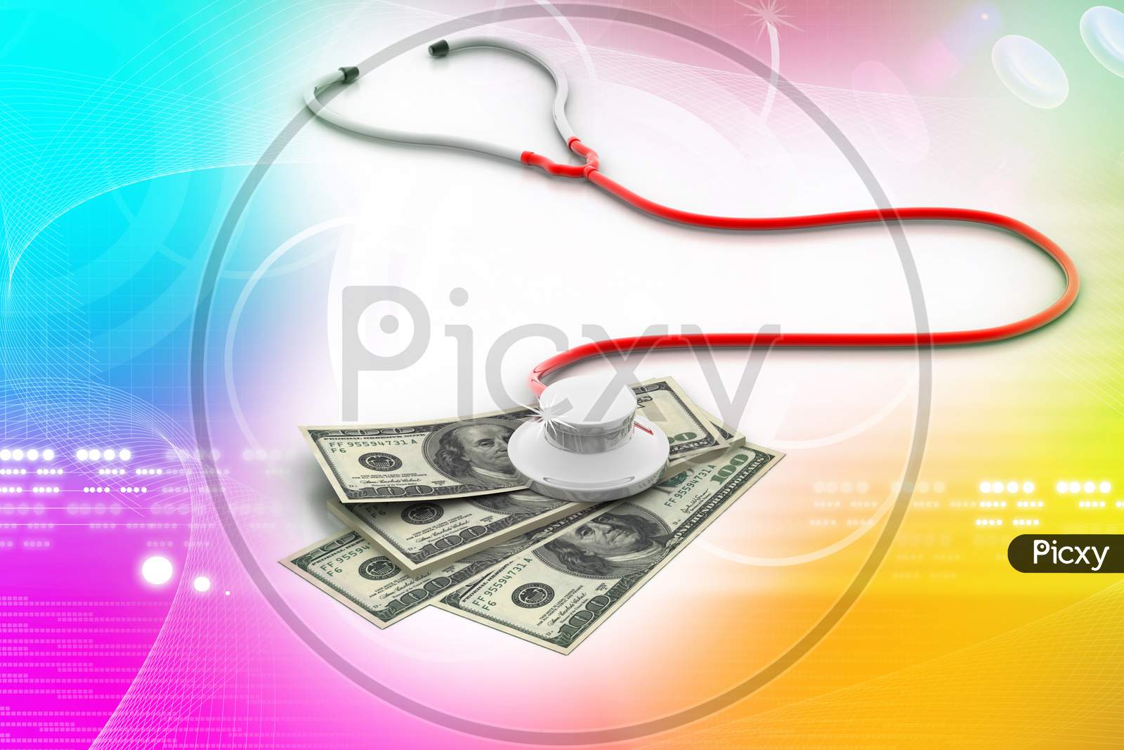 Financial Concept - Stethoscope Testing Dollar