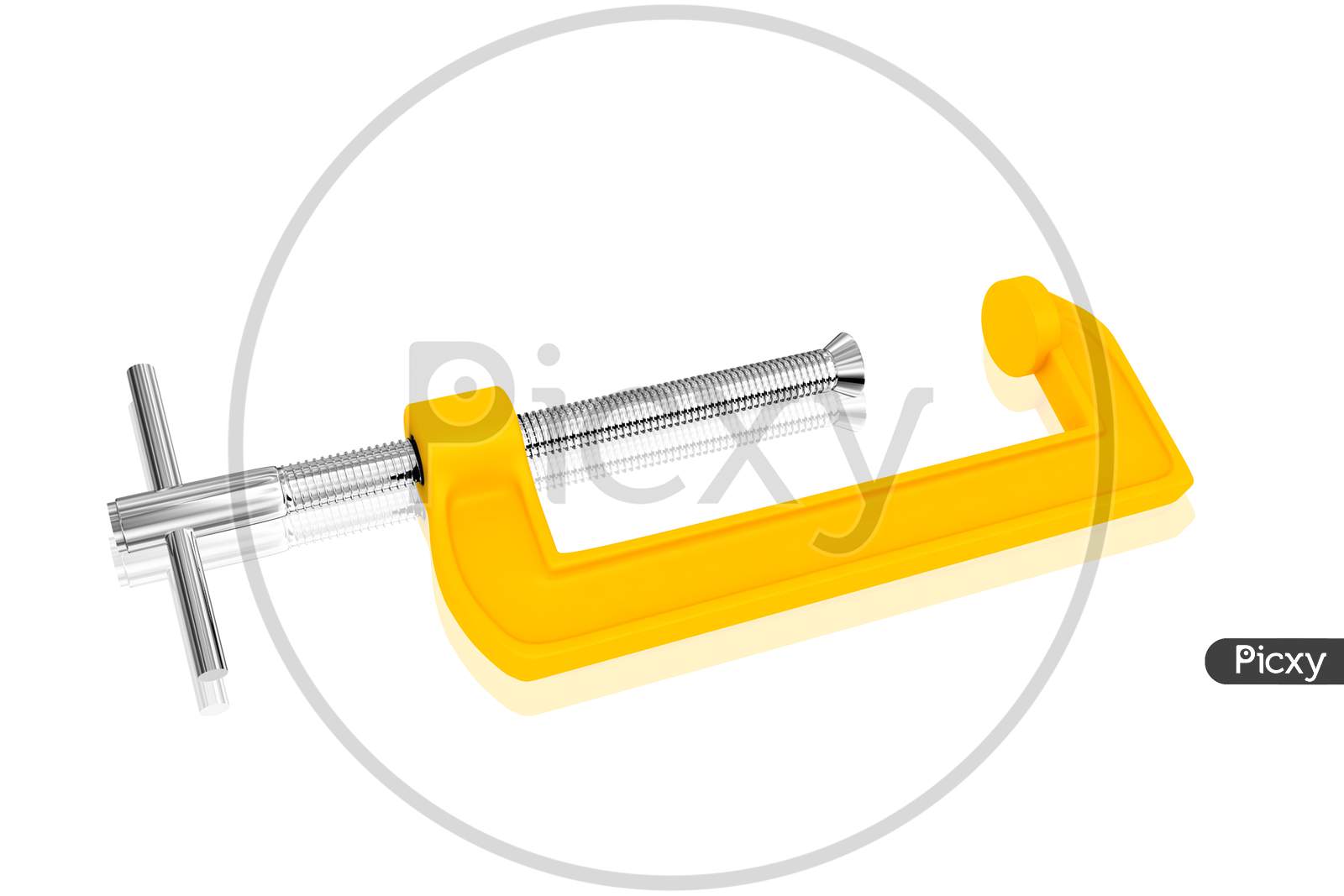 3D Multi Use  Clamp In White Background