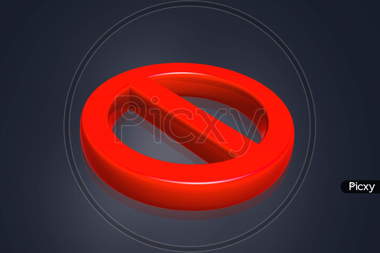 3D Multi-Use No Admittance Sign In Color Background