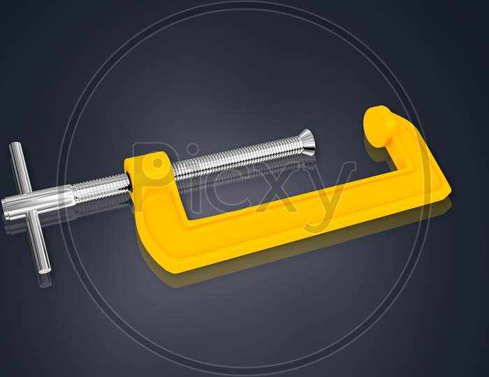 3D Rendering Of  Multi Use  Clamp In White Background