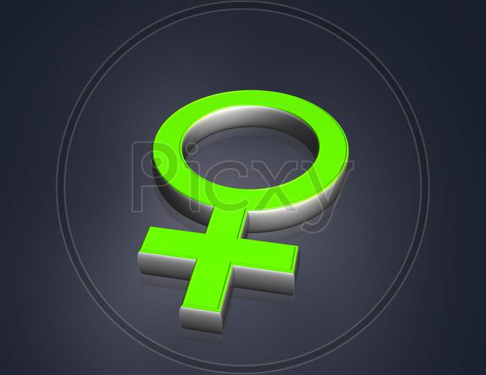 Highly Rendering 3D Female Symbol In Color Background