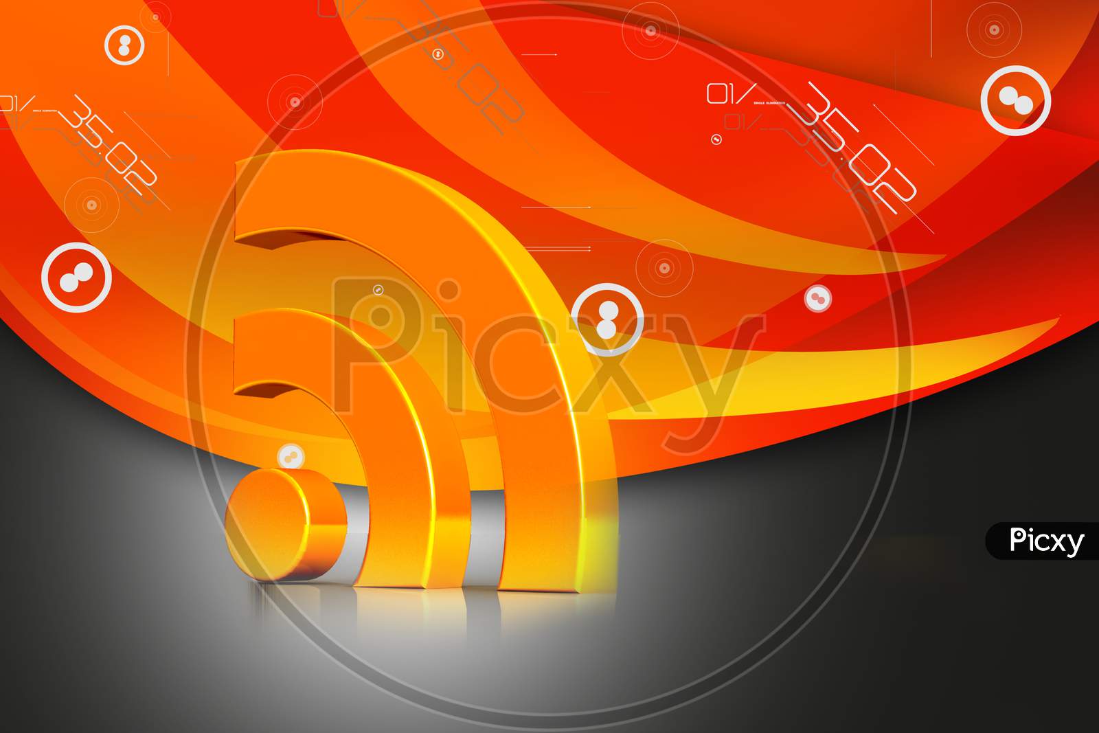 Digital Illustration Of Wifi Symbol Color Background