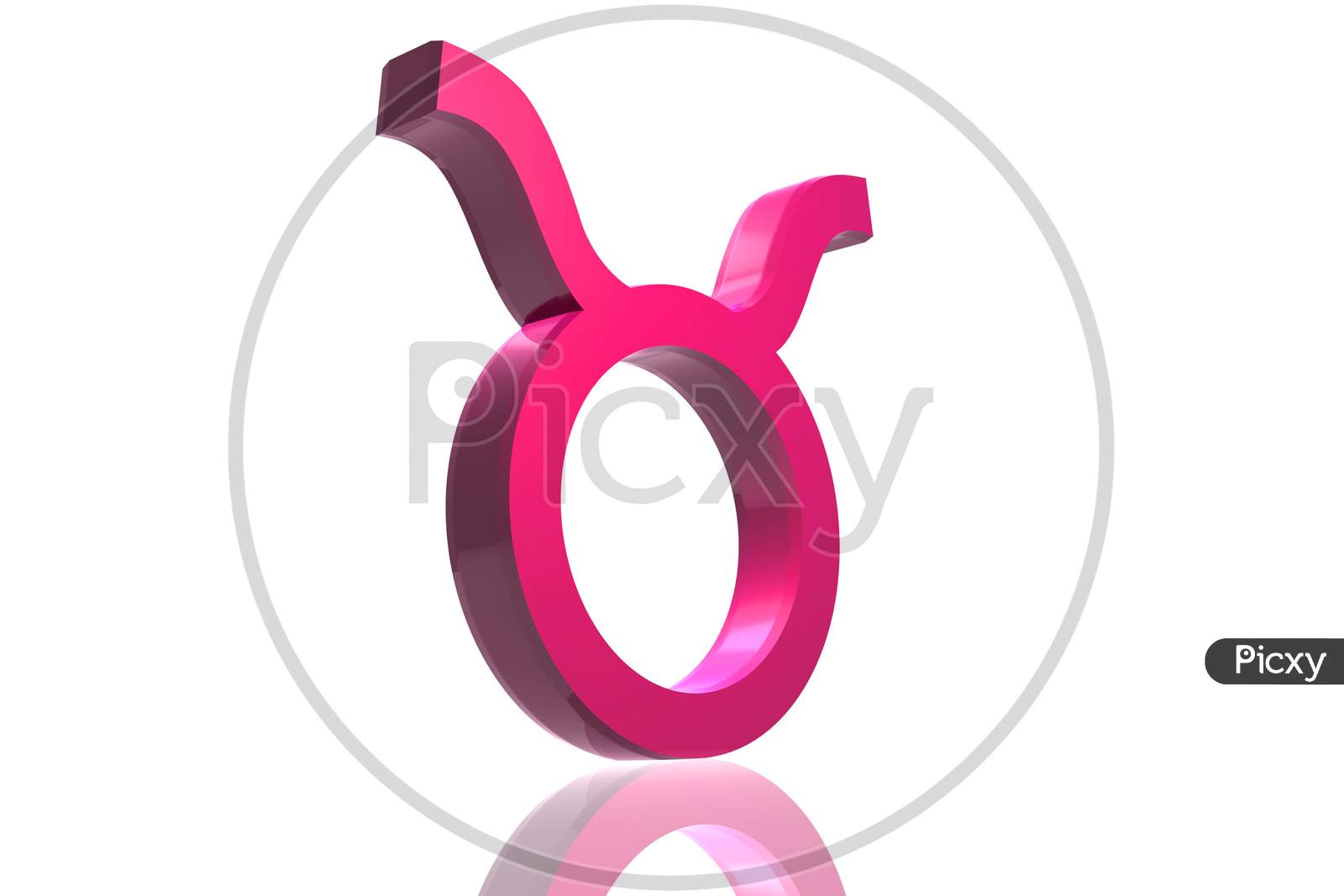 Highly 3D  Rendering Zodiac Symbol In Color Background