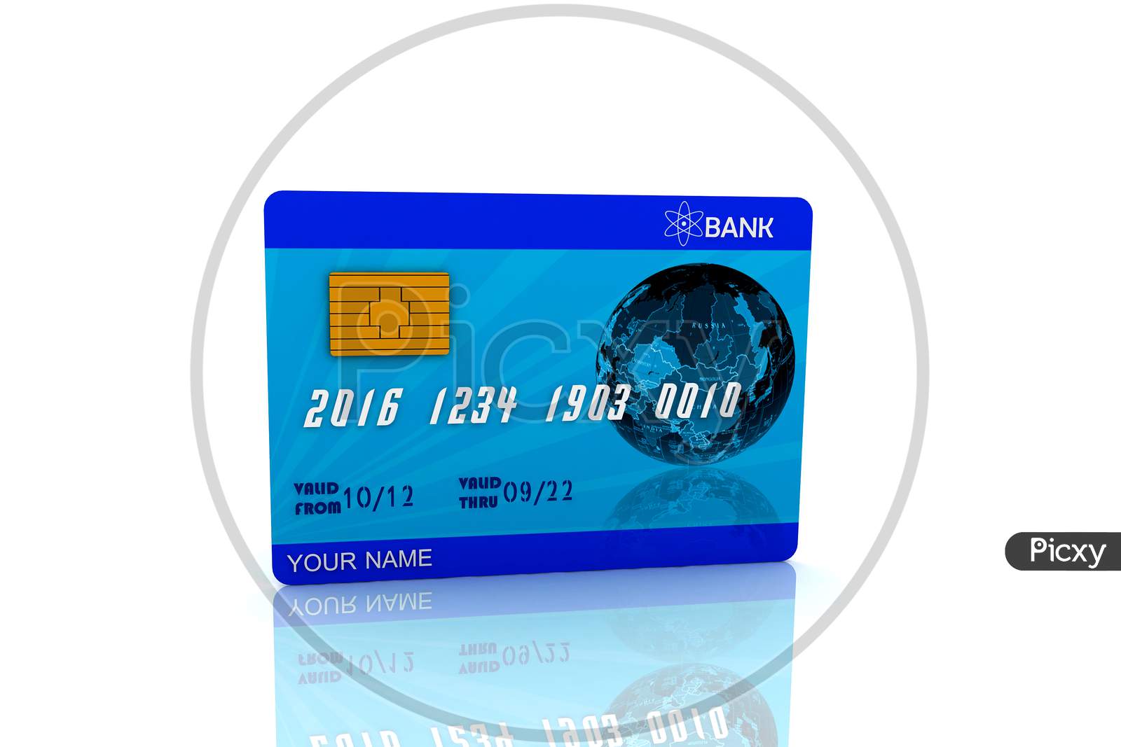 3D Multi Use  Atm Card In White Background