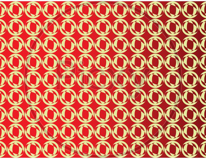 Circles And Ovals On Abstract Red Background