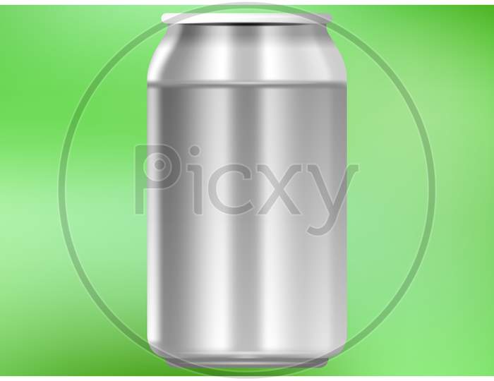 Mock Up Illustration Of Can On Abstract Background