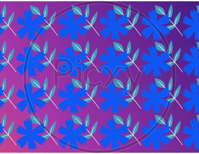 Digital Textile Design Of Flowers Art On Abstract Background