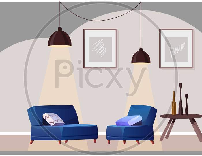 Mock Up Illustration Of Couch In A Meeting Room
