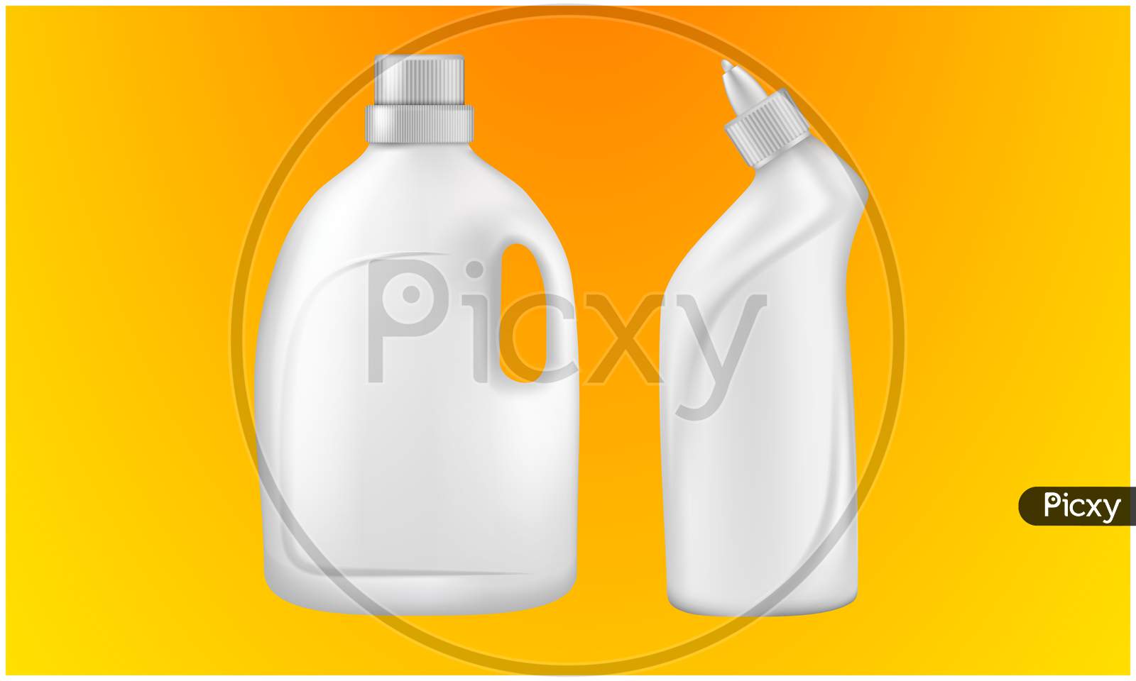 Mock Up Illustration Of Home Cleaning Pack On Abstract Background