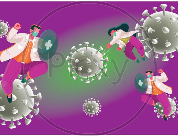 Internal Immune System Fight With Virus