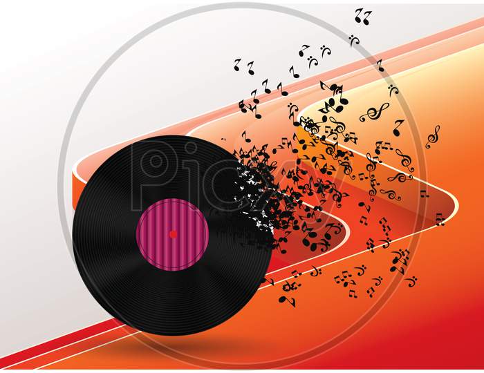 Music Components Are On Abstract Background