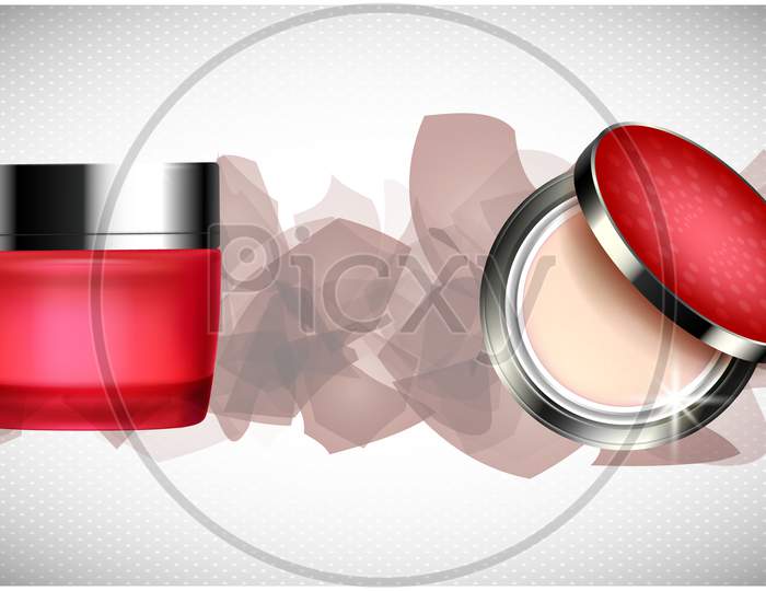 Mock Up Illustration Of Beauty Product On Abstract Background