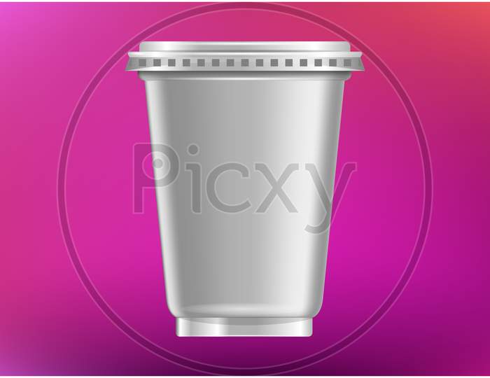 Mock Up Illustration Of Hot Drink Mug On Abstract Background