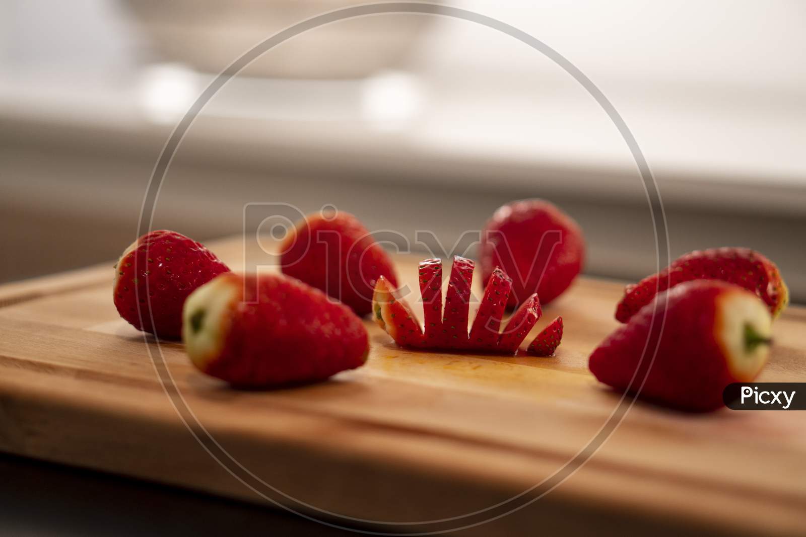 Isolated juicy and red Strawberries.