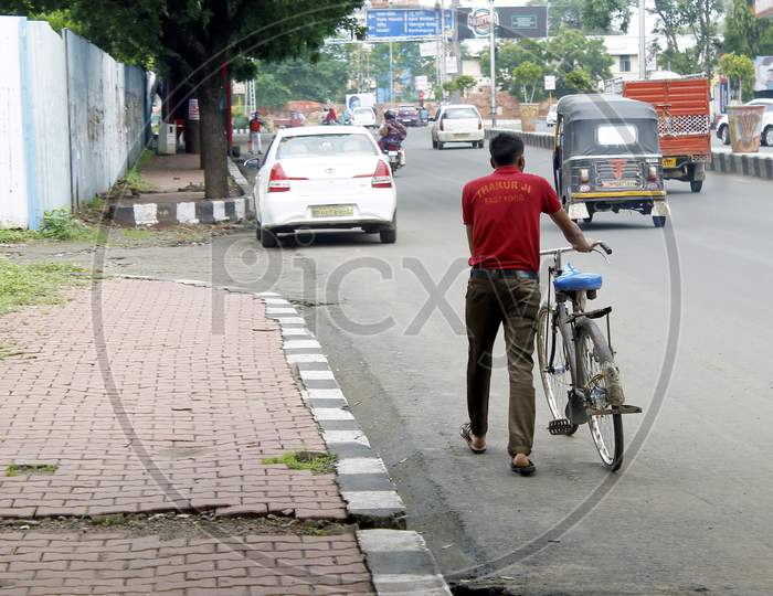 Man with cycle