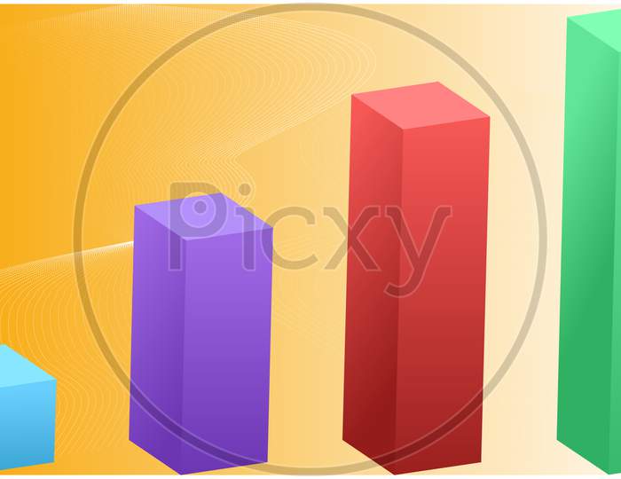 Digital Textile Of Business Growth On Abstract Background