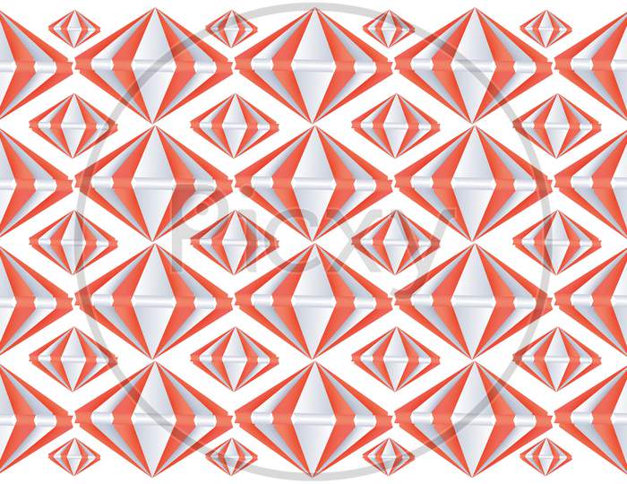 Digital Textile Design Of Abstract Diamond Art