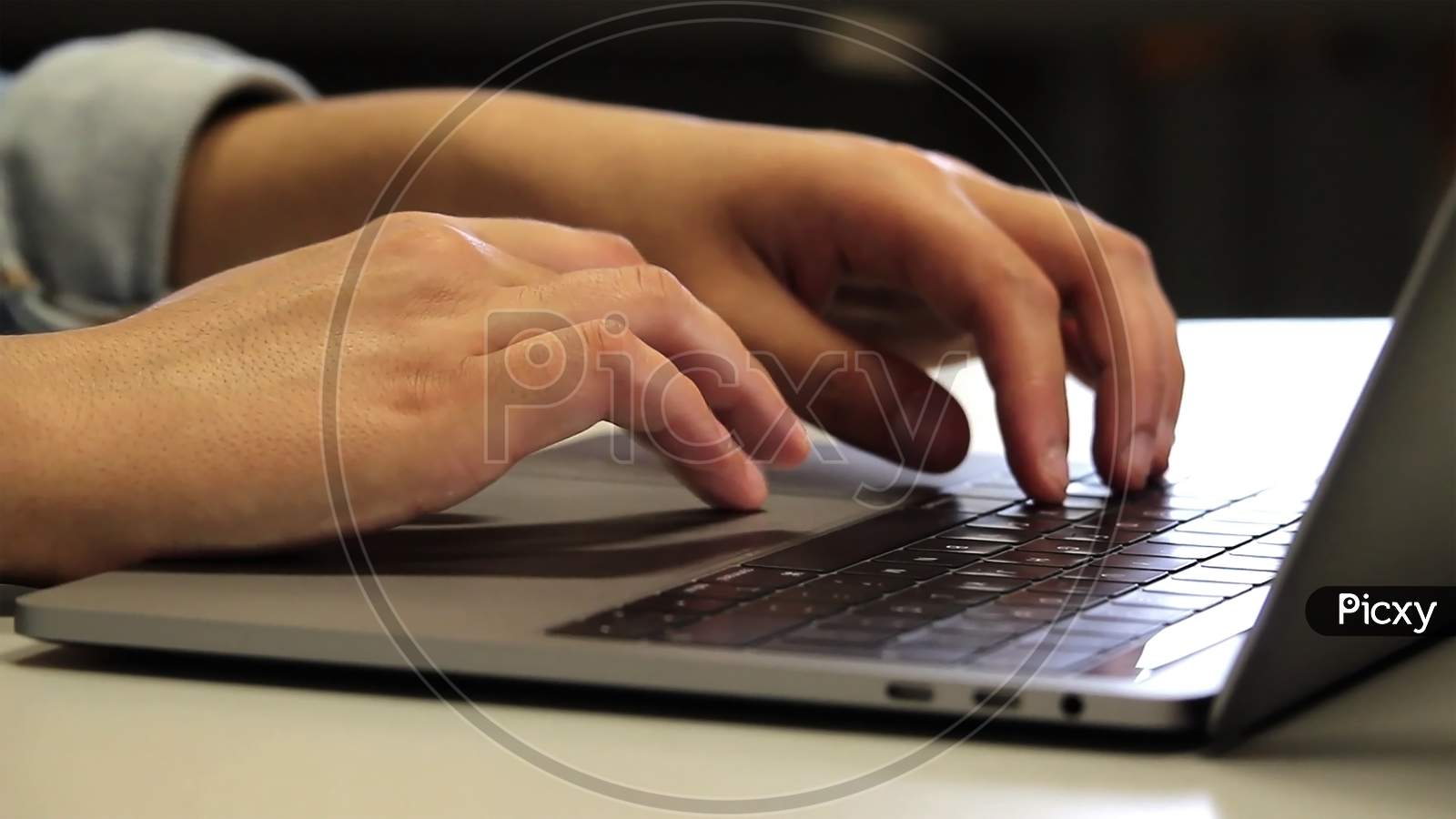 Laptop Keyboard Hand Stock Images Footage