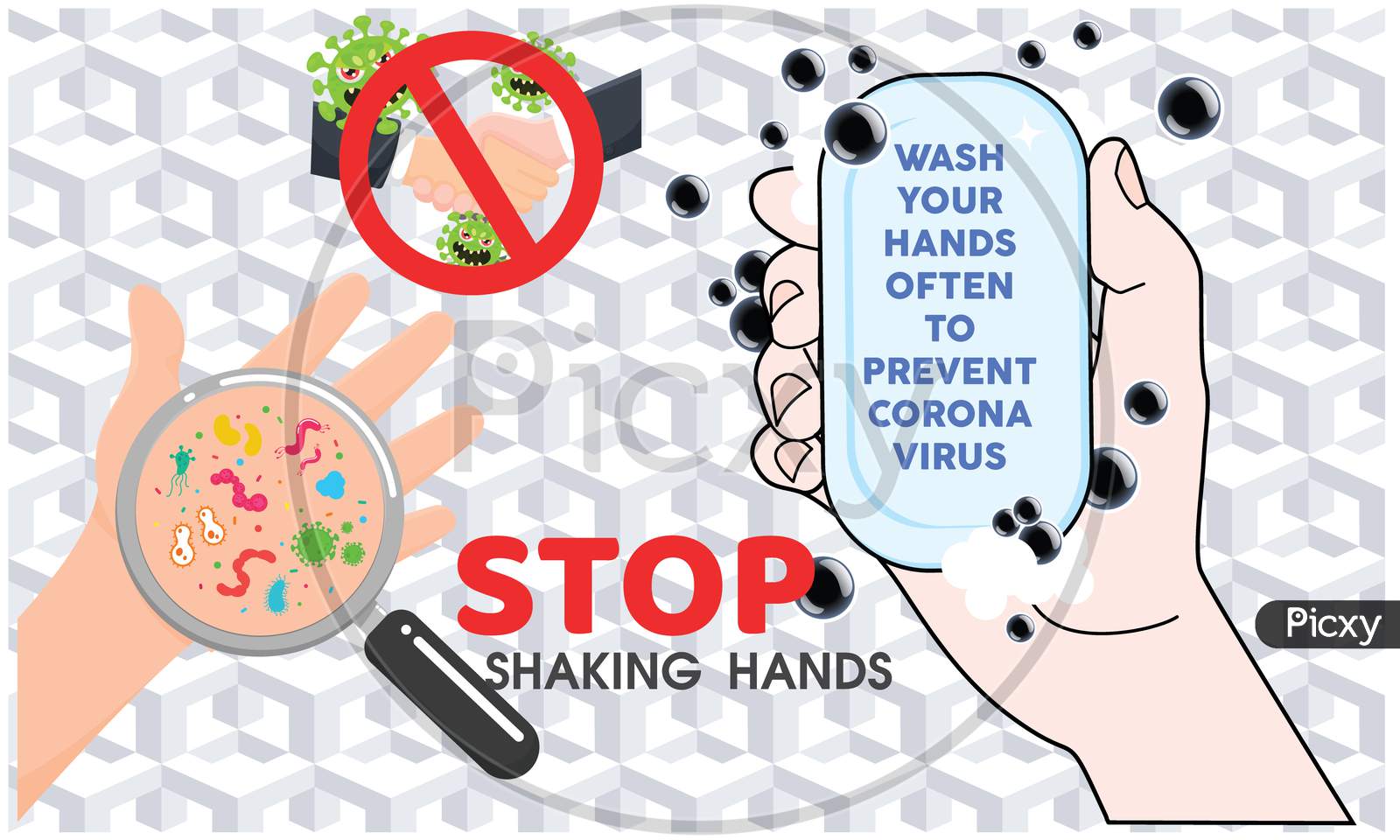 Stop Handshake To Prevent Germs Spread