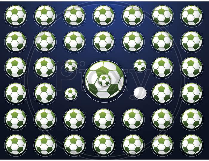 Collection Of Footballs On Abstract Background