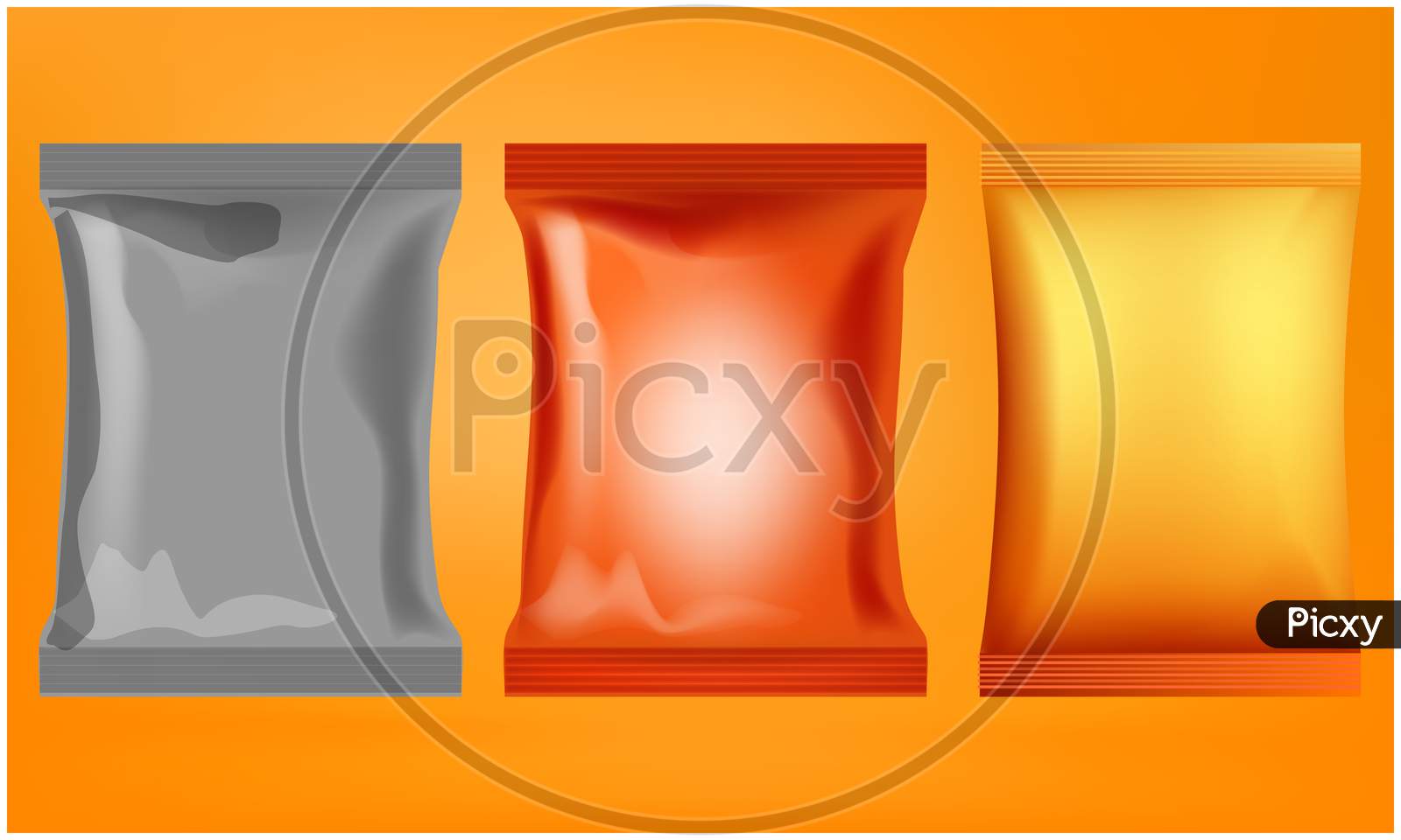 Mock Up Illustration Of Food Pack On Abstract Background