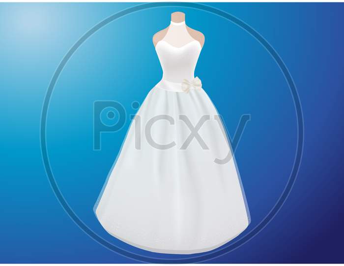 Mock Up Illustration Of Female Wedding Dress On Abstract Background