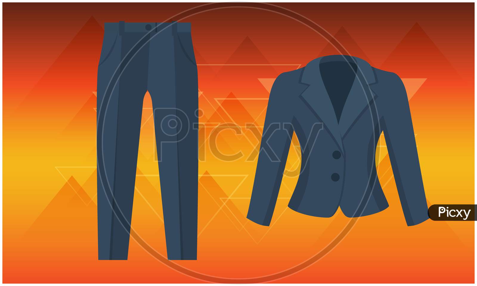 Mock Up Illustration Of Female Office Uniform On Abstract Background