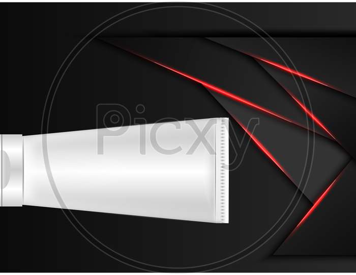 Mock Up Illustration Of Toothpaste On Abstract Background