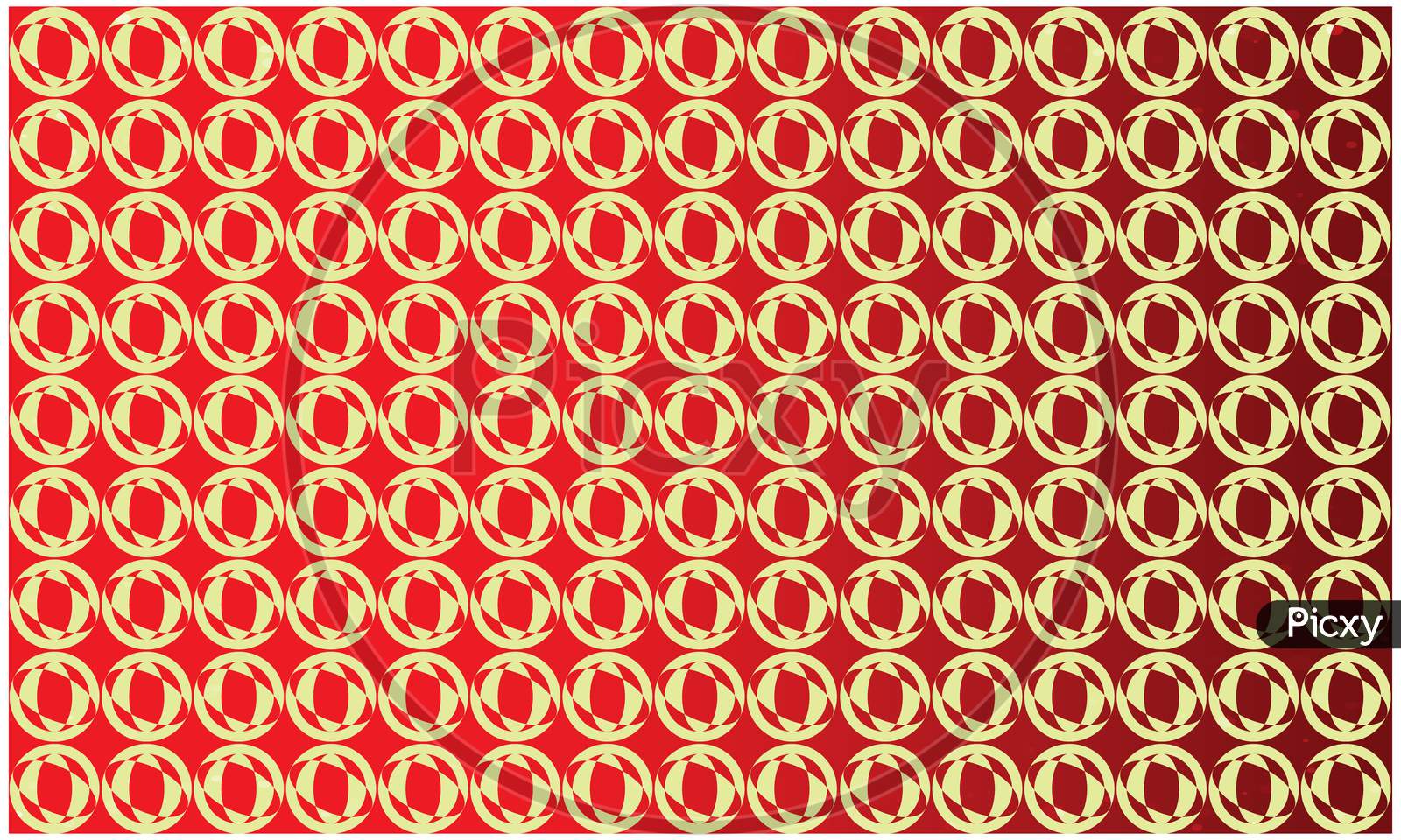 Circles And Ovals On Abstract Red Background