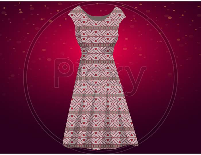 Mock Up Illustration Of Casual Dress On Abstract Background