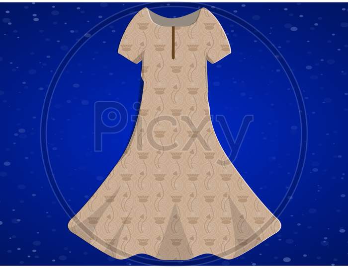 Mock Up Illustration Of Casual Dress On Abstract Background