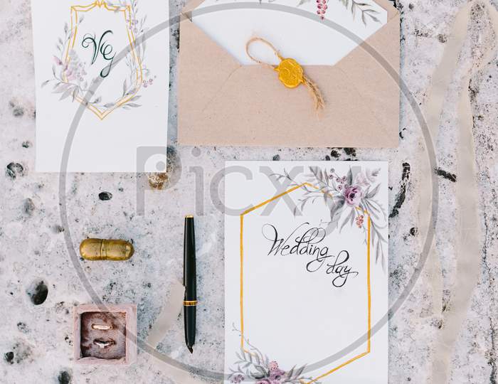 Wedding Invitation Card Decoration Lay Flat Fine Art