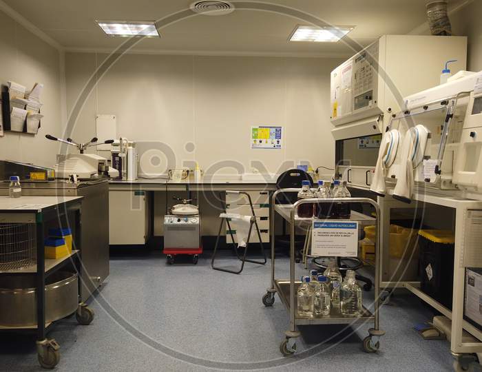 Interior of  a Science Research Lab during Covid-19 (Coronavirus) pandemic.