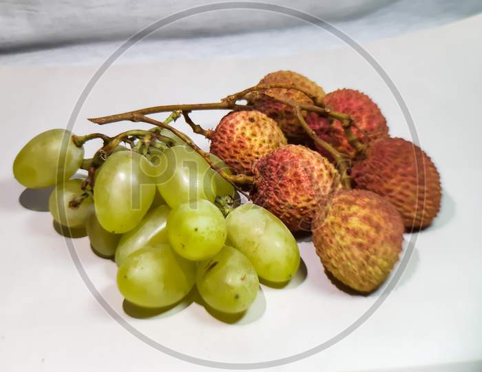 Ripe Litchi And Grapes Are Very Beneficial For Health.