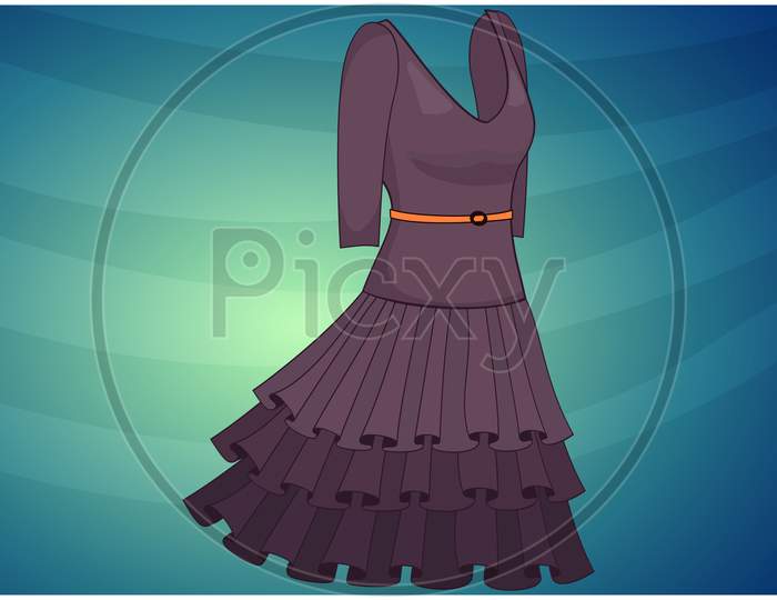 Mock Up Illustration Of Female Casual Dress On Abstract Background