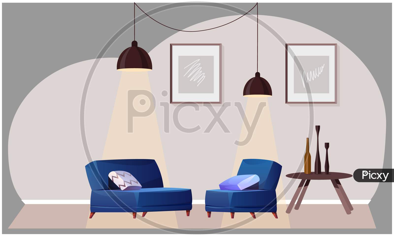 Mock Up Illustration Of Couch In A Meeting Room