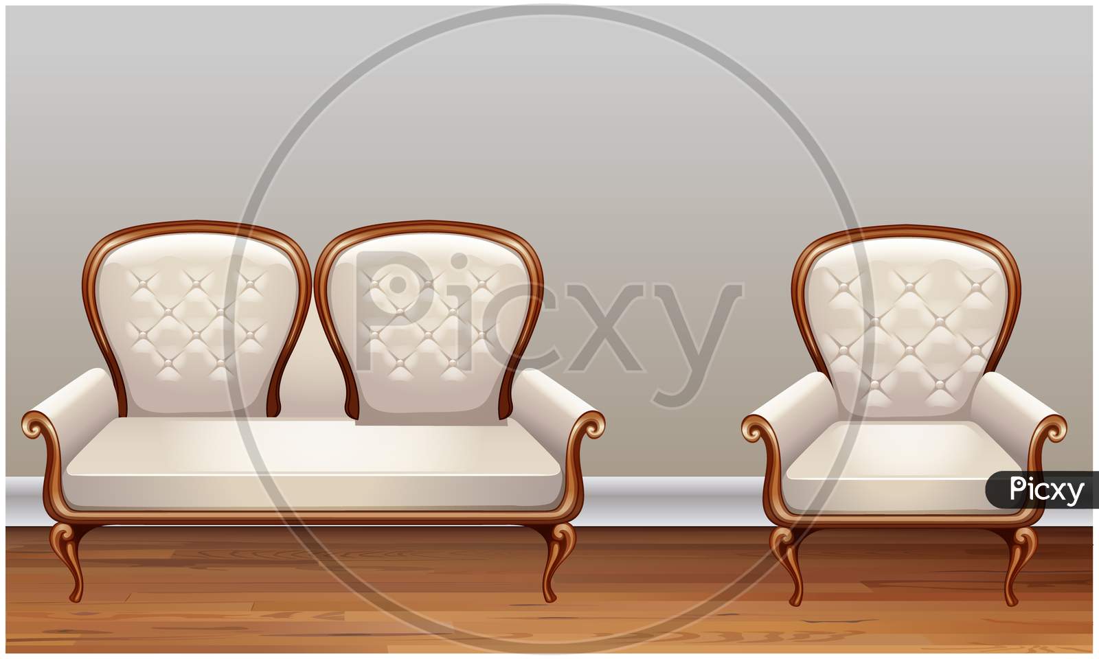 Mock Up Illustration Of Couch On Abstract Background