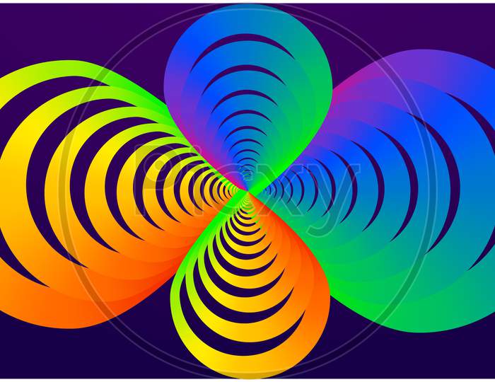 Digital Textile Design Of Rainbow Infinite Symbol On Abstract Background