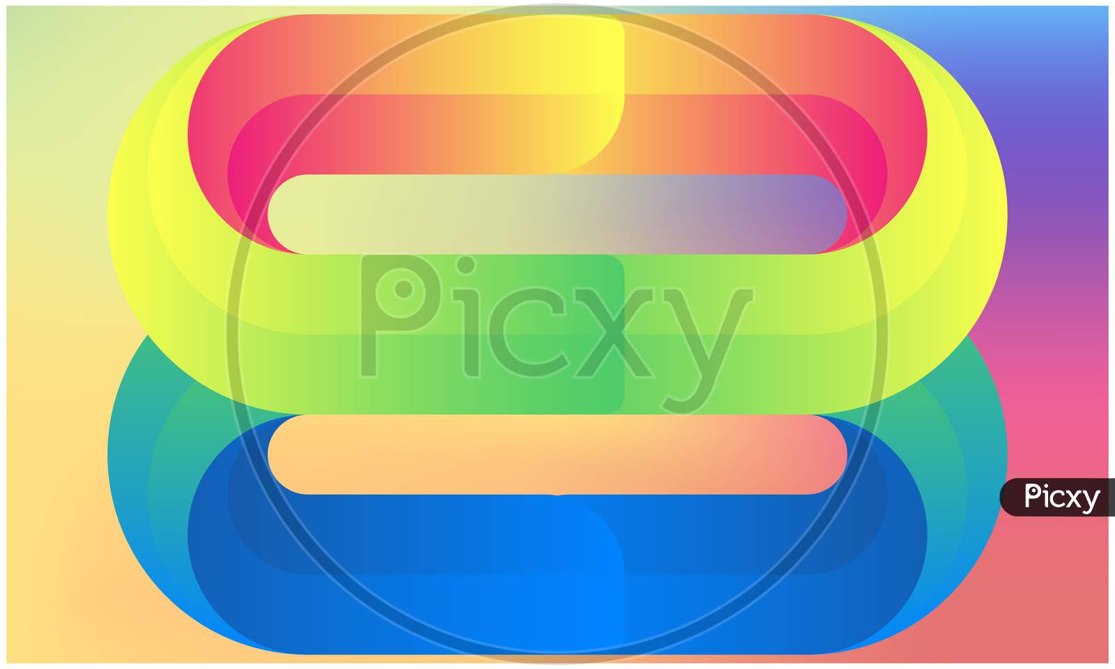 Closed Loop In A Abstract Rainbow Background