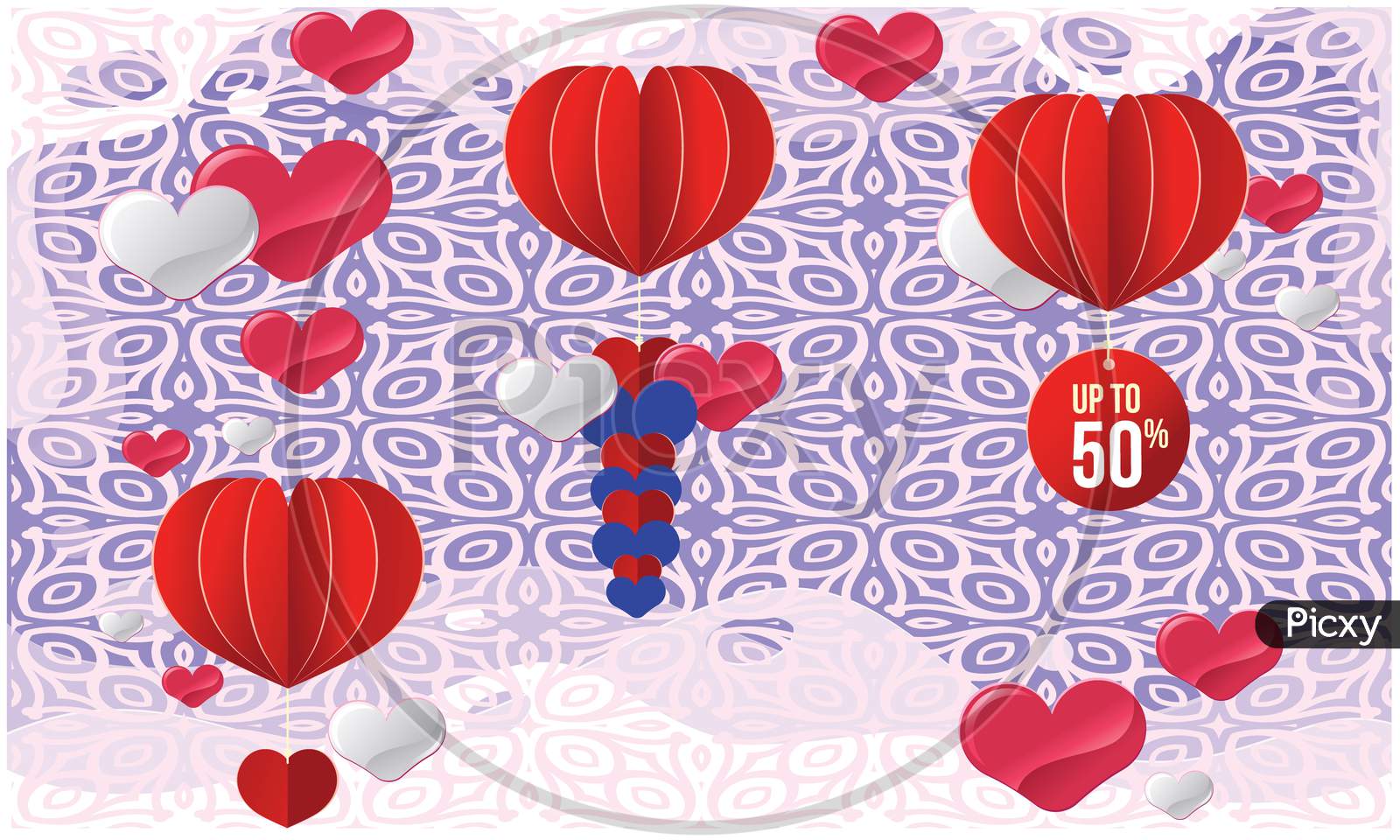 Heart Balloon On Abstract Texture Background
