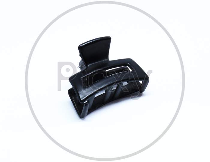 Black hair claw clips isolated on white background with clipping path