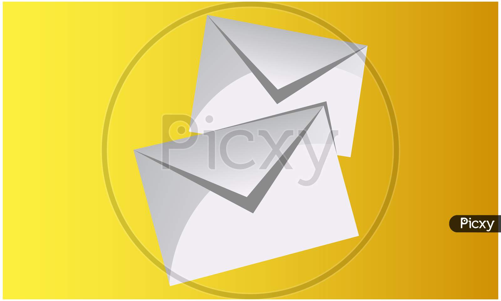 Mock Up Illustration Of Two Mail Envelope On Abstract Background