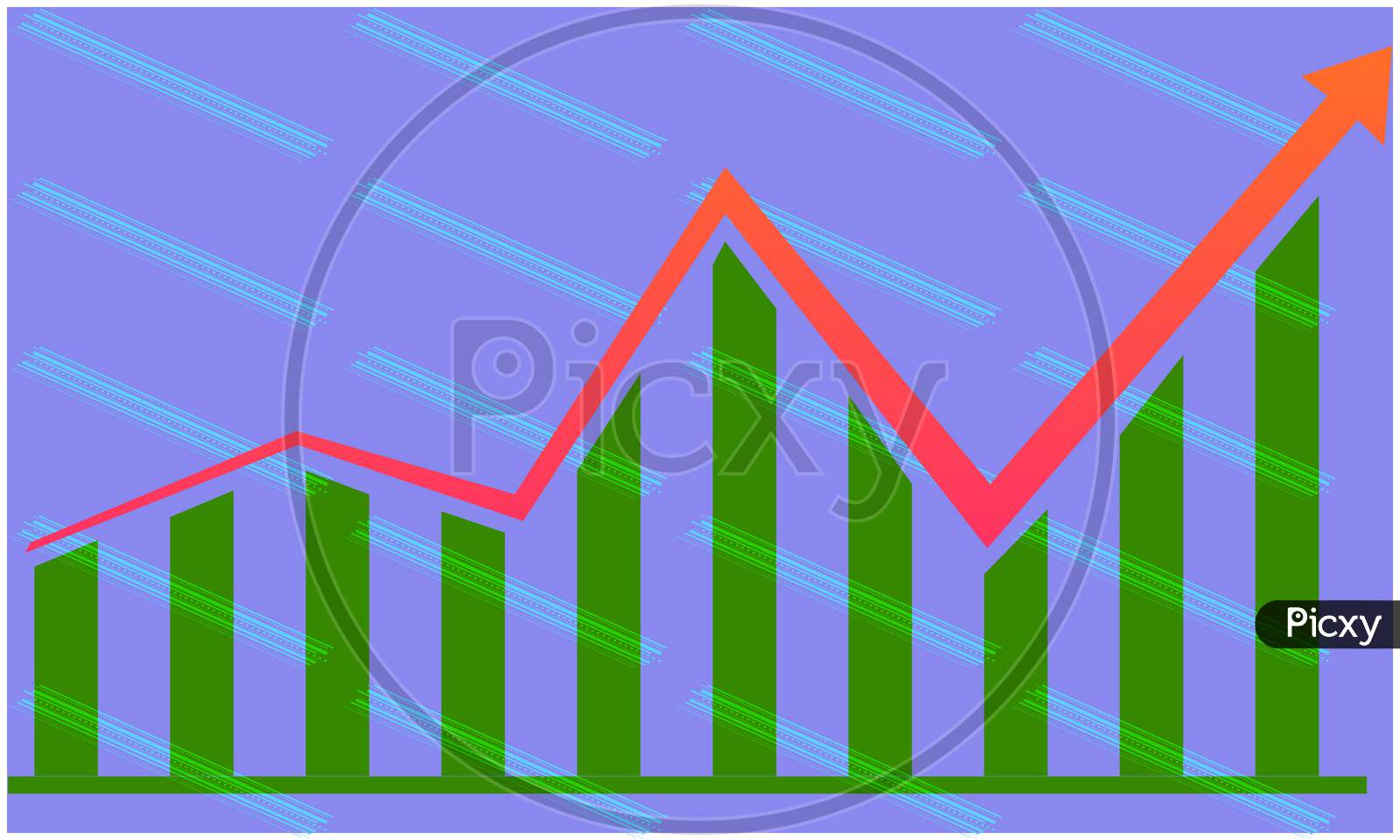 Digital Design Of Business Info Graphic Growth On Abstract Background
