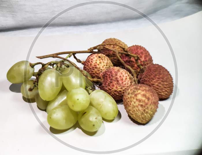 Ripe Litchi And Grapes Are Very Beneficial For Health.