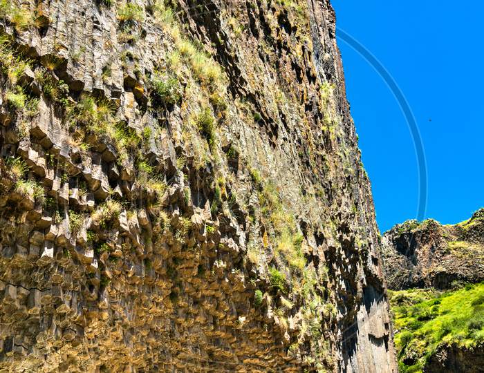 Basalt Column Formations In The Garni Gorge, Armenia