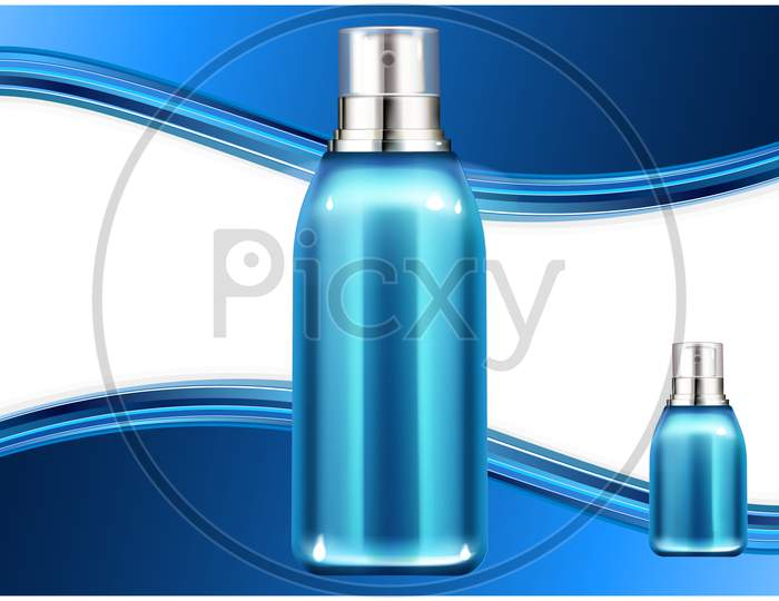 Mock Up Illustration Of Male Perfume On Abstract Background