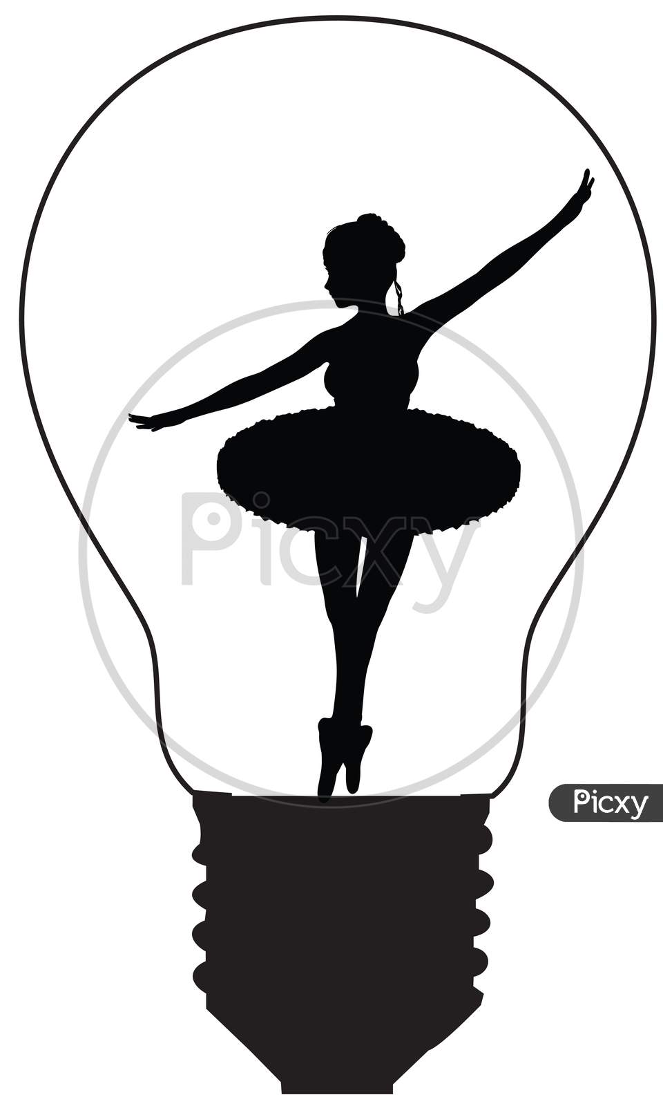 A Retro Girl Dancing In A Bulb