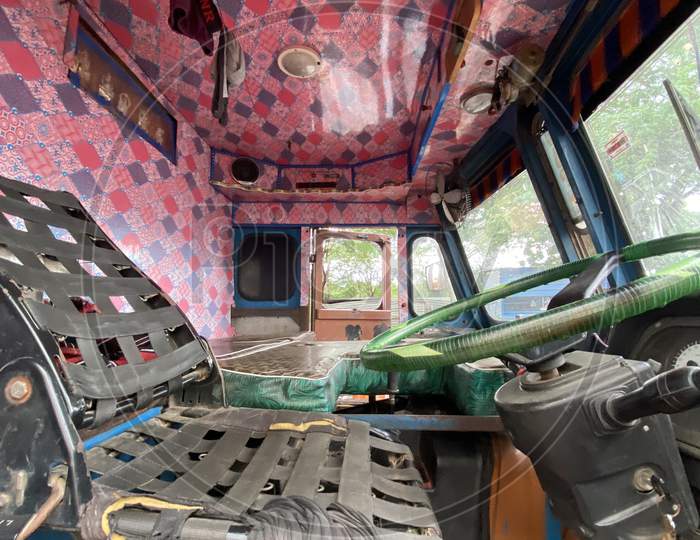 Interior of an Indian Lorry